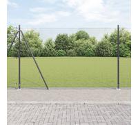 Vidaxl Clôture En Fil Soudé Avec 7 Poteaux À Bride Gris 1,4 X 10 M En Acier