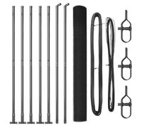 vidaXL Clôture en fil soudé avec 7 poteaux à bride Gris 1,4 x 10 m Acier durable et PVC Design minimaliste pour barrières extérieures Construction de clôture Barrière de sécurité Jardin