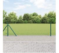 vidaXL Clôture en Fil soudé avec 7 poteaux à Bride Verts 10 X 0.6 m en Acier pour clôture de Jardin et délimitation