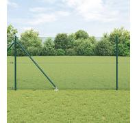 Vidaxl Clôture En Fil Soudé Avec 7 Poteaux À Piquet Verts De 1,4x10 M En Acier Vert
