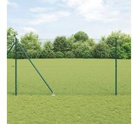 Vidaxl Clôture En Fil Soudé Avec 7 Poteaux À Piquets Verts 1,6 X 10 M En Acier Vert