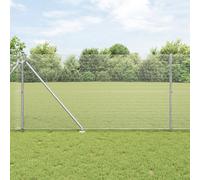 Vidaxl Clôture En Fil Soudé Avec 7 Poteaux En Pointe 1,2x10 M En Acier Galvanisé