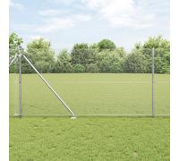 Vidaxl Clôture En Fil Soudé Avec 7 Poteaux En Pointe 1.2x10 M En Acier Galvanisé