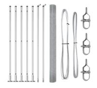 vidaXL Clôture en Fil soudé avec 7 poteaux flanqués 1.4X10 m Acier Galvanisé Design métallique Durable pour des projets de clôture extérieure Set enclos de Jardin Style Industriel