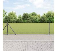 Vidaxl Clôture En Fil Soudé Avec 7 Poteaux Flanqués Gris 0,6x100 M Acier