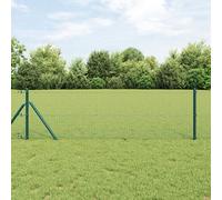Vidaxl Clôture En Fil Soudé Avec 7 Poteaux Verts 0,8x10 M En Acier