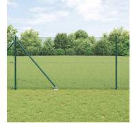 vidaXL Clôture en fil soudé avec pointes Acier et PVC Vert Maille 3352115