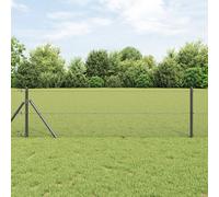 Vidaxl Clôture En Fils Soudés Avec 13 Poteaux Gris 0,6x25 M En Acier