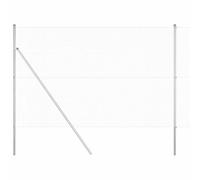 vidaXL Clôture en fils soudés pour fixation au sol 50 x 1,6 m Argenté | Fabriqué en acier galvanisé solide, Conçu pour affronter les éléments pendant des années,