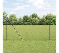 Vidaxl Clôture En Grillage Avec 7 Piquets En Pointe 1.6x10 M En Acier Galvanisé