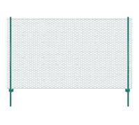 vidaXL Clôture en grillage métallique avec poteaux Acier 25x2 m Vert