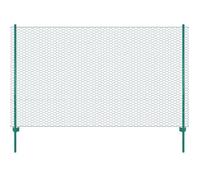 vidaXL Clôture en grillage métallique avec poteaux en acier 25 x 2 m vert