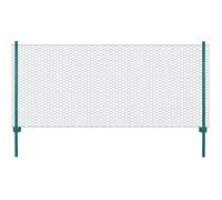 vidaXL Clôture en grillage métallique 144603 avec poteaux acier 25x0,5m vert pour volaille et chiots