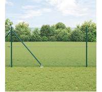 vidaXL Clôture en grille soudée avec 7 poteaux à piquet verts 1,2x10 m acier