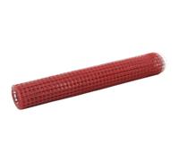vidaXL clôture en maille pour poulailler en acier et PVC 10 x 1 m rouge