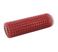 vidaXL clôture en maille pour poulailler en acier et PVC 25 x 0,5 m rouge