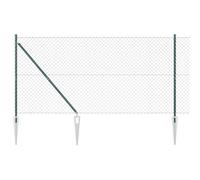 vidaXL Clôture en Mailles de chaîne 10 x 1,2 m Verte, en Acier galvanisé avec Finition en Poudre, résistante aux UV et pensée pour l'extérieur. Son Design est Solide, avec des Mailles de 40 x 40 mm.