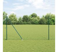 Vidaxl Clôture En Mailles De Chaîne Avec 7 Poteaux En Pointe 1,6 X 10 M En Acier Galvanisé