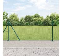 Vidaxl Clôture En Maillon Avec 13 Poteaux À Brides 0.8x25 M En Acier Galvanisé