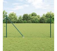 Vidaxl Clôture En Maillon De Chaîne Avec 7 Piquets D'ancrage 1x10 M Acier Galvanisé