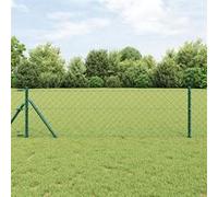 vidaXL Clôture en maillon de chaîne avec 7 poteaux 0,4x10 m Acier galvanisé Vert 3351074 Vert