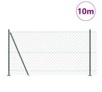 Vidaxl Clôture En Maillon De Chaîne Avec 7 Poteaux Flangés 1,2x10 M Acier Galvanisé