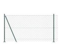 vidaXL Clôture en Maillon de Chaîne avec 7 Poteaux Flangés 1,2x10 m Acier Galvanisé 3351238 Vert