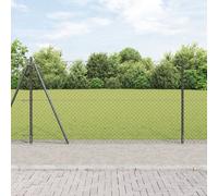 Vidaxl Clôture En Maillon De Chaîne Avec 7 Poteaux Flanqués 1.2x10 M Acier Galvanisé