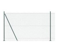 Vidaxl Clôture En Maillons Avec 7 Poteaux Flangés 1,6x10 M En Acier Galvanisé