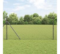Vidaxl Clôture En Maillons Chainés Avec 7 Poteaux 1,4 X 10 M En Acier Galvanisé Gris