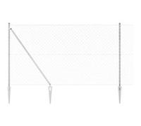 Vidaxl Clôture En Maillons De Chaîne Avec 7 Poteaux En Pointe 1.6x10 M Acier Galvanisé