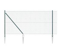 Vidaxl Clôture En Maillons De Chaîne Avec Poteaux Vert 1.2 X 10 M