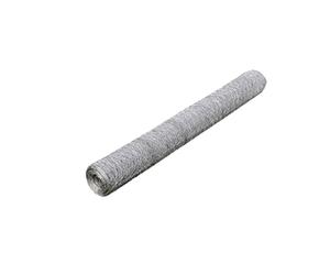 vidaXL Clôture en treillis Acier galvanisé Hexagonal 1x25 m Argenté