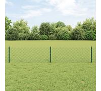 Vidaxl Clôture En Treillis Avec 22 Poteaux En U Vert 0.4x25 M Acier