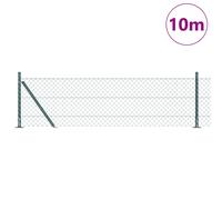 Vidaxl Clôture En Treillis Chainé Avec 7 Piquets Flangés 0,6x10 M Acier Galvanisé