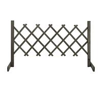 vidaXL Clôture en Treillis de Jardin Séparateur de Jardin Support pour Plantes Grimpantes Plate-Bande Extérieur Gris 120x60 cm Bois de Sapin