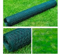 vidaXL Clôture en treillis hexagonal 140118 – Enclos pour animaux, acier 1x25 m vert foncé
