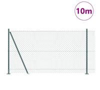 Vidaxl Clôture En Treillis Métallique Avec 7 Poteaux À Flasque 1.2x10 M Acier Galvanisé