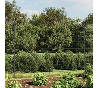 Vidaxl Clôture En Treillis Métallique Et Ancrage Anthracite 1,4x10 M