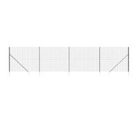 vidaXL Clôture en treillis métallique et ancrage anthracite 1,6x10 m