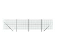 vidaXL Clôture en Treillis Métallique, Panneau de Clôture Décoratif, Barrière de Protection Jardin Patio Extérieur, Vert 1,6x10 m Acier Galvanisé