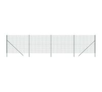 vidaXL Clôture en Treillis Métallique, Panneau de Clôture Décoratif, Barrière de Protection Jardin Patio Extérieur, Vert 1,4x10 m Acier Galvanisé