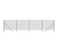 vidaXL Clôture en Treillis Métallique, Panneau de Clôture Décoratif, Barrière de Protection Jardin Patio Extérieur, Vert 1,6x10 m Acier Galvanisé