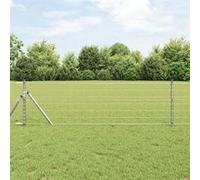 vidaXL Clôture Euro 0.4 x 50 m en acier galvanisé 42004730 Gris