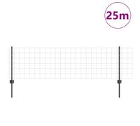 Vidaxl Clôture Euro Avec 11 Poteaux En U Gris 0.6x25 M Acier