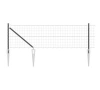 vidaXL Clôture Euro avec 13 piquets Pointus 0.8X25 m en Acier galvanisé Gris | Clôture extérieure Durable | Résistante aux UV et légère | Idéale pour délimiter Les Jardins avec l'acier Enduit de poud