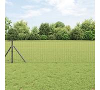 Vidaxl Clôture Euro Avec 13 Poteaux 0.8x25 M Acier Galvanisé Gris