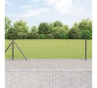 Vidaxl Clôture Euro Avec 13 Poteaux À Bride 0.6x25 M Acier Galvanisé