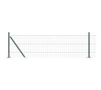 vidaXL Clôture Euro avec 13 Poteaux Flangés 0.6X50 m Acier Galvanisé | Clôture Extérieure de Jardin Durable et Résistante aux UV Idéale pour l'Établissement de Limites ou Le Support de Maille Panneau