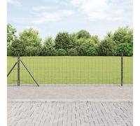 Vidaxl Clôture Euro Avec 13 Poteaux Flanqués 0.4x25 M En Acier Galvanisé